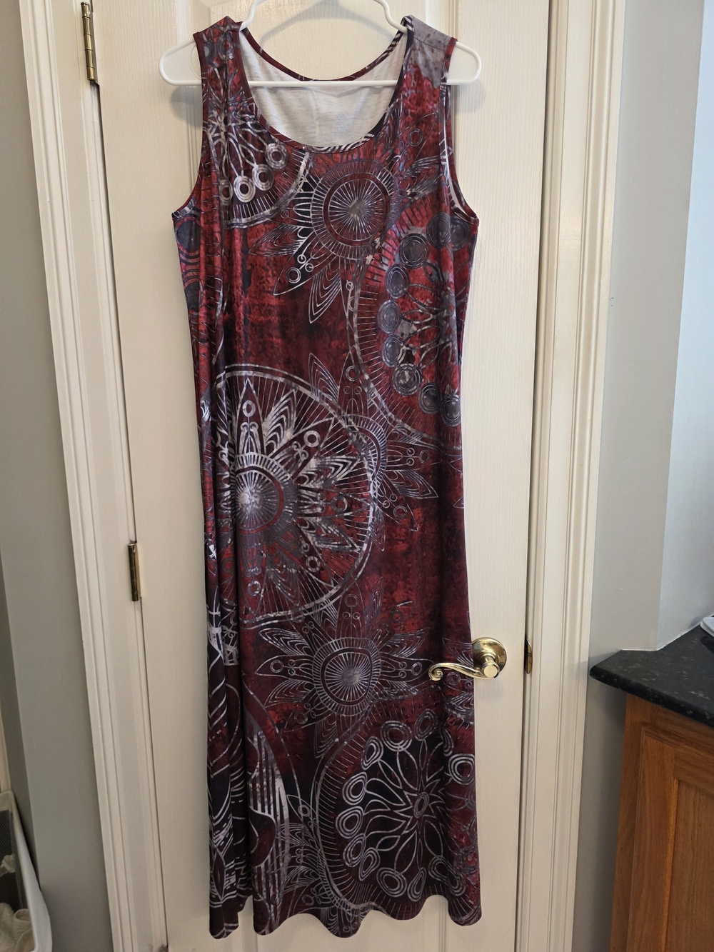 Sleeveless Red Bohemian Maxi Dress - Elegant Printed Summer Dress